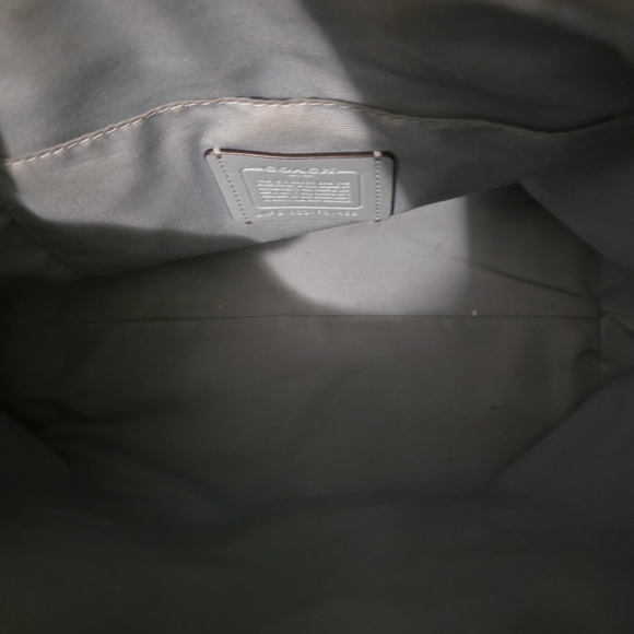 Coach Heather Blue And Taditinal Khaki Shoulder Bag - Picture 8 of 9